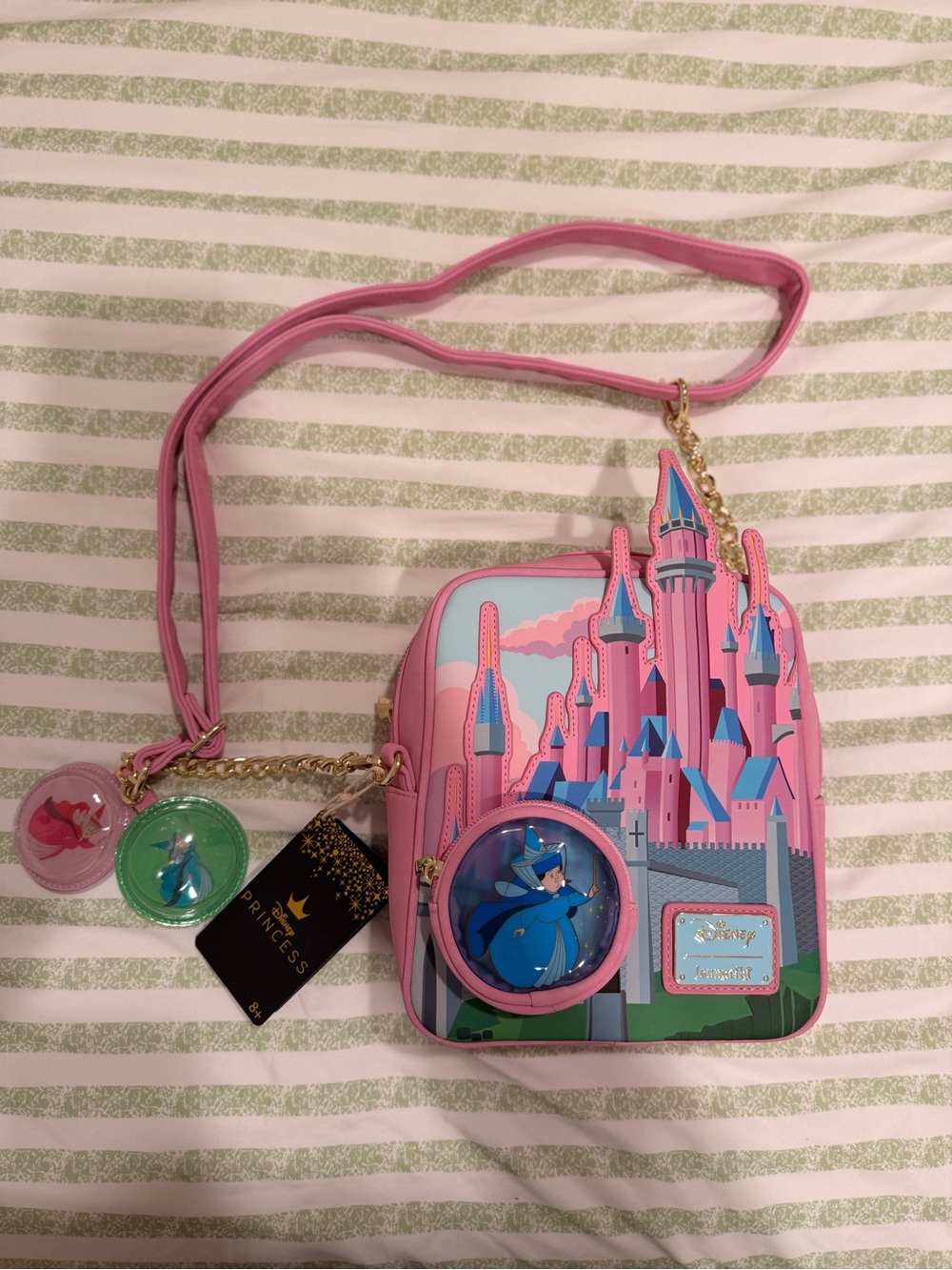 Disney Loungefly Sleeping Beauty Crossbody with Character Charms
